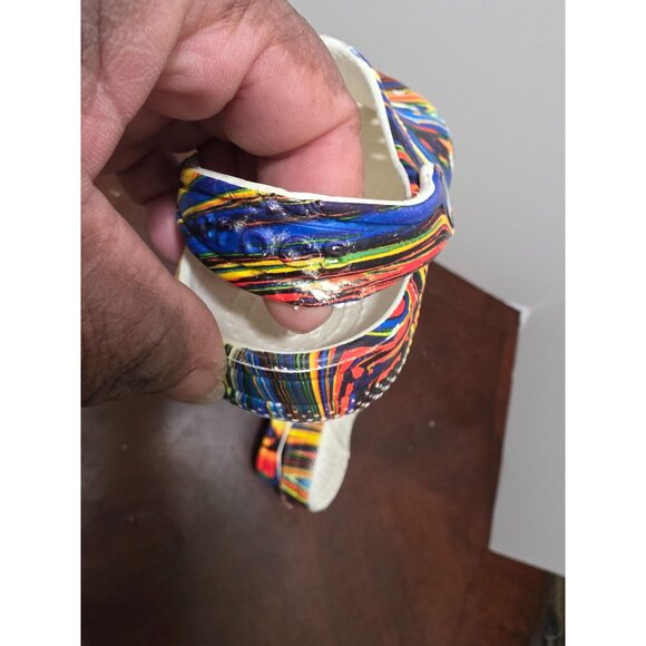 CROCS Classic Clogs Kids Multicolor Psychedelic Swirl Pattern Comfort Shoes Size - Picture 10 of 10